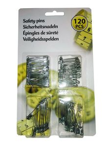 Sicherheitsnadeln 120er Pack, verschiedene Größen gemischt