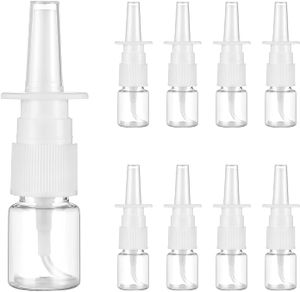 Leere Nasenspray-Flasche, Nasenpumpe, nachfüllbar, Reisegröße, Kunststoff, Zerstäuber, transparent, 5 ml, für Menschen, die an Rhinitis leiden, 20 Stück, weiß (Weiß)