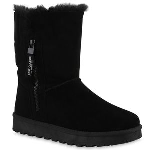 VAN HILL Dámske zimné topánky s teplou podšívkou členkové topánky s umelou kožušinou 839666, Farba: čierna, Veľkosť: 39