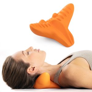 Navaris Nacken Kissen Massagegerät - Nackenstrecker Nackendehner Haltungskorrektur - Anwendung im Liegen oder Sitzen - Relax Massagekissen - auch für Kopf und Schulter