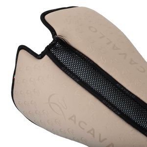 Acavallo Spine Free Elasthan Memory Foam Half Pad Dressage Silicon Grip, Farbe:Sand/Black
