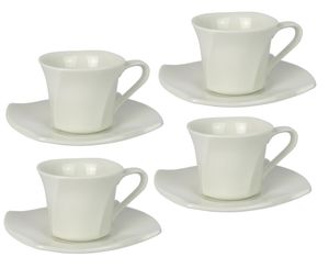 Retsch Arzberg Emotion Espresso-Set für 2-6 Personen aus Porzellan, weiß (4 Personen)