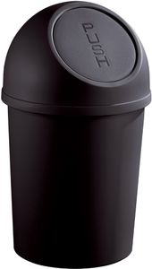 helit Abfalleimer mit Push Einwurfklappe 6 Liter schwarz