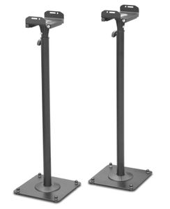 2 Stück Boxenständer aus Metall Lautsprecherstative höhenverstellbar mit Kabelkanal schwarz Ständer Modell: BS16B