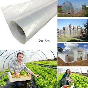 15m Transparent Vegetable Greenhouse Agricultural Cultivation Plastic Cover Film 2m x 15m 300g 2m x 15m