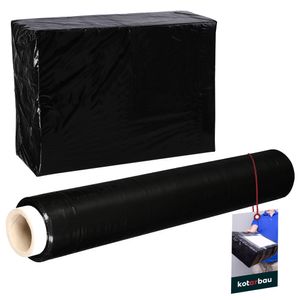 KOTARBAU® Wickelfolie Stretchfolie 1,5 kg | L 285 m B 50 cm | Stretchfolie Schwarz Strechfolienrolle Verpackungsfolie Umzugsfolie für Möbel Einwickelfolie Stretchfolie 500mm