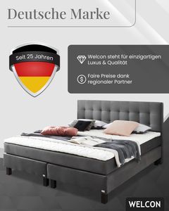 ROCKSTAR® Limited Edition II dunkelgrau von Welcon - Boxspringbett 180x200 cm Härtegrad H2 (medium)