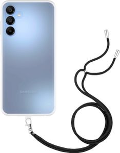 Cazy Handykette Hülle Kompatibel mit Samsung Galaxy A15 / A15 5G - Silikon Handyhülle mit Band Necklace Hülle - Transparant