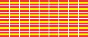 Mini Aufkleber Set - Pack glatt - 20x12mm - selbstklebender Sticker - Spanien - Flagge / Banner / Standarte fürs Auto, Büro, zu Hause und die Schule - 54 Stück