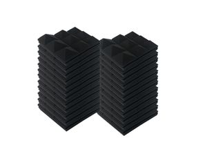 24 Stück Selbstklebend Akustikschaumstoff 30x30x5 cm Schwarz Akustikschaumstoff Pyramidenschaumstoffe