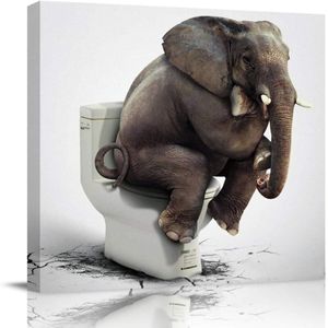 Lustiger Elefant auf der Toilette sitzend  für Home Decor