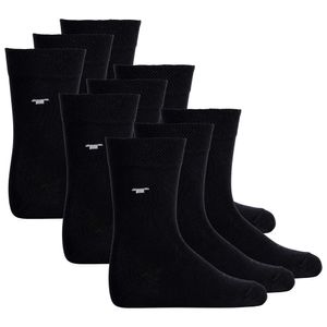 TOM TAILOR Unisex Kinder Socken, 9er Pack - Strümpfe, Baumwolle, Logo, einfarbig Schwarz 27-30