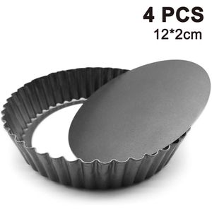 Tortenform, 4 Mini-Kuchenformen Ø 12 cm, Antihaftbeschichtung, Backformen-Set für Mini-Kuchen, Mini-Kuchen und Mini-Quiches