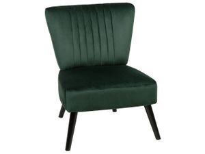 BELIANI Sessel Grün Samtstoff Gummibaumholz Retro Stil ohne Armlehnen Wohnzimmer