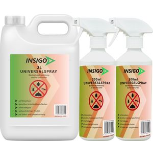 INSIGO 2L + 2x500ml Anti-Insekten-Spray, Anti-Insekten-Mittel, Anti Insekten, Insektenvernichter, Insektenschutz, Ungeziefermittel, Ungeziefer bekämpfen, gegen Ungeziefer & Insekten, Vernichtung, Abwehr, Ex, frei, für Innen & Außen