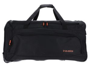 Travelite Basics Fresh Duffel Trolley Reisetasche mit Rollen 89 L 096277, Farbe:Schwarz