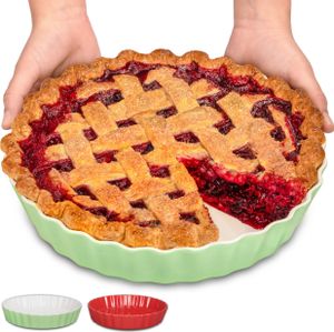 Tarteform Grün aus Keramik - ø 28 cm - Hoher Rand - Mit Antihaftbeschichtung - Kratz- und Schnittfest - Einfach zu Reinigen - Plastikfrei Verpackt Tarteform Grün aus Keramik - ø 28 cm - Hoher Rand - Mit Antihaftbeschichtung - Kratz- und Schnittfest - Einfach zu Reinigen - Plastikfrei Verpackt