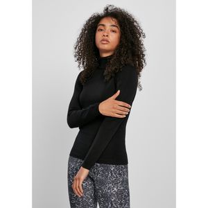 Urban Classics Damen Pullover Ladies Basic Turtleneck Sweater Black-S