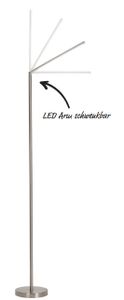 Nino Leuchten Stehleuchte Carlo Nickel Matt modern schlicht LED schwenkbar