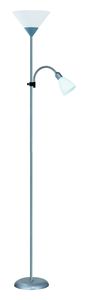 GENERIQUE - Stehleuchte mit Lesearm H.177 cm - 2 Leuchtpunkte - 1xE27 von 60W und 1xE14 von 40W - Grau Metall