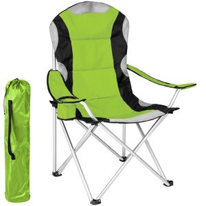 tectake Kempingová židle s čalouněním - zelená