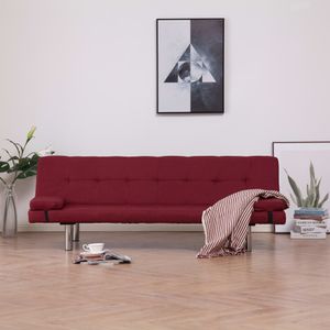 Hommie - Klappsofa, Schlafsofa, Chaiselongue, Bettsofa ,komfortable & moderne Design mit zwei Kissen Weinrot Polyester2927