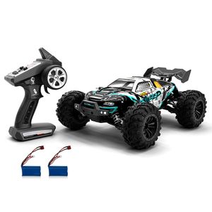 RC Auto 2,4 GHz 70 km/h High Speed 1:16 Offroad RC Trucks Brushless Motor LED-Licht 4WD Fahrzeugrennen Kletterauto Geschenke für Kinder Erwachsene 2 Batterien