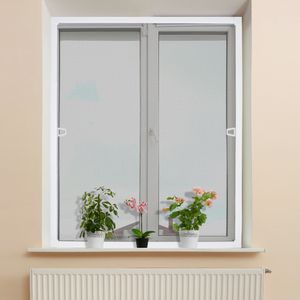 LZQ 120x140cm Insektenschutz Fliegengitter 3 Stück Fliegenschutz Mückengitter Spannrahmen für Fenster mit Alurahmen ohne Bohren, Weiß