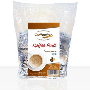 Coffeefair Kaffeepads Megabeutel Supercreme Mild - 100Stk einzeln verpackt, Kaffee-Pad für z.B. Senseo