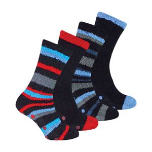 8er Pack Herren Kuschelsocken mit Noppen | Rutschfest Flauschige Bettsocken