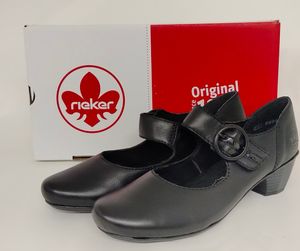Rieker Damen Pumps mit Klettverschluss über dem Spann schwarz 36 Rieker Damen Pumps mit Klettverschluss über dem Spann schwarz 36