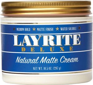 Layrite Natürliche Mattcreme 297g | Mittlerer Halt | Wasserlöslich | Mattes Finish