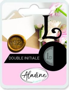 Aladine Siegel Stempel Doppelseitig 1,8x1cm halbkreis Hochzeit Buchstabe L