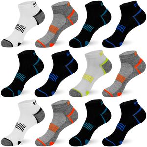 Texemp | 12 Paar Sneaker Socken Kurzsocken Herren & Damen Sommer Füßlinge Freizeit Baumwolle | B76 | 12Paar | 43-46
