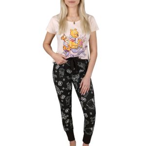 Winnie the Pooh Disney Kurzarm-Pyjama für Damen, lange Hose, Baumwolle S