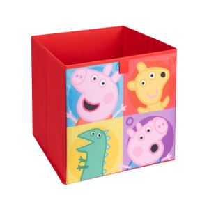 Peppa Wutz Aufbewahrungsbox für Kinder Kinderzimmer Spielzeugkiste ideal für Kallax Regal Rot 30 x 30 x 30 cm