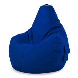 Green Bean© Sitzsack mit Rückenlehne "Cozy" 80x70x90cm - Gaming Chair mit 230L Füllung Kuschelig Weich Waschbar - Bean Bag Bodenkissen Lounge Chair Sitzhocker Relax-Sessel Gamer Gamingstuhl Blau