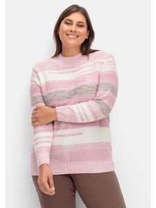 sheego Damen Große Größen Pullover mit Stehkragen und Blockstreifen Strickpullover Citywear feminin Rundhals-Ausschnitt - gestreift sheego Damen Große Größen Pullover mit Stehkragen und Blockstreifen Strickpullover Citywear feminin Rundhals-Ausschnitt - gestreift