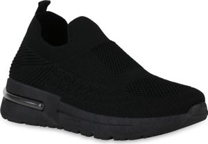 VAN HILL Damen Slip Ons Sportschuhe Sportliche Strick Profil-Sohle Schuhe 841255, Farbe: Schwarz, Größe: 40 VAN HILL Damen Slip Ons Sportschuhe Sportliche Strick Profil-Sohle Schuhe 841255, Farbe: Schwarz, Größe: 40