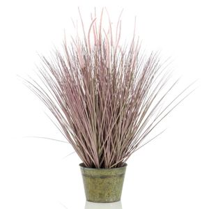 Smaragdová umelá tráva Pennisetum v zinkovom kvetináči 99 cm