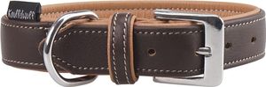 Echtleder Hundehalsband Arcadia mit Soft-Büffelleder 24x30x1,8 cm Braun
