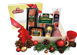 Wurstpaket Geschenk | Schinken Salami Set | Lende geräuchert Leberwurst Preiselbeeren | BBQ Rauchwurst Schlemmer Box | Wurstgeschenk für Männer & Familie