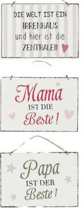 3er Set Vintage Retro Blechschilder mit verschiedenen Sprüchen, lustige und treffende Statements zu Liebe und Leben, Material Metall , Farbe weiss creme, Maße je Stück 21 x 14 cm, Teil 1
