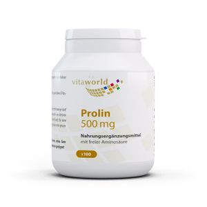 Vita World Prolin 500 mg | 100 Kapseln | vegan | gluten- und laktosefrei