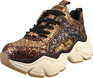 Buffalo Dámské střední tenisky Binary Glam Low Top 1636282 Gold Colours