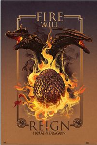 Poster House of the Dragon Fire Will Reign 61x91.5cm