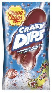 Chupa Chups Crazy Dips Cola einzelverpackter Lolly in Fußform 14g