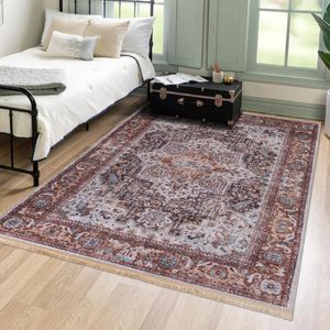Mazovia Teppich Vintage - Wohnzimmer, Schlafzimmer, Esszimmer, Büro - Kurzflor - Rechteckig - Traditioneller Rutschfest Maschinenwaschbar - 160x230 cm