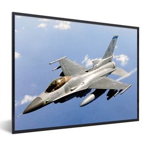 MuchoWow® Zarámovaný plagát Stíhačka F-16 Fighting Falcon 80x60 Nástenný plagátový rám Fotky