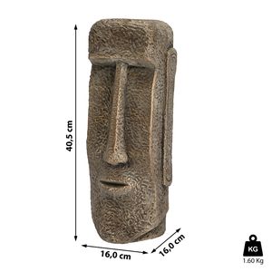 Moai Kopf Statute gold H41 cm Terracotta Büste Skulptur Dekofigur Steinstatue Osterinsel Gartenfigur Steinkopf